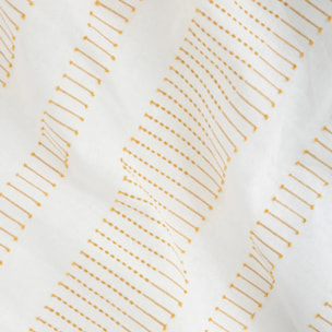 Parure de lit Isao coton blanc/jaune 260x240cm