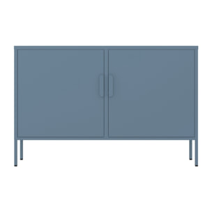 Credenza bassa in metallo 2 ante 100x40x72cm blu - Pop