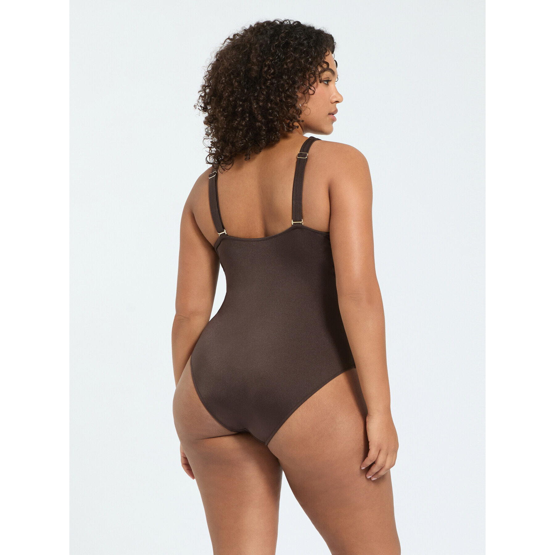 Fiorella Rubino - Costume intero con arricciatura sul fianco - Marrone