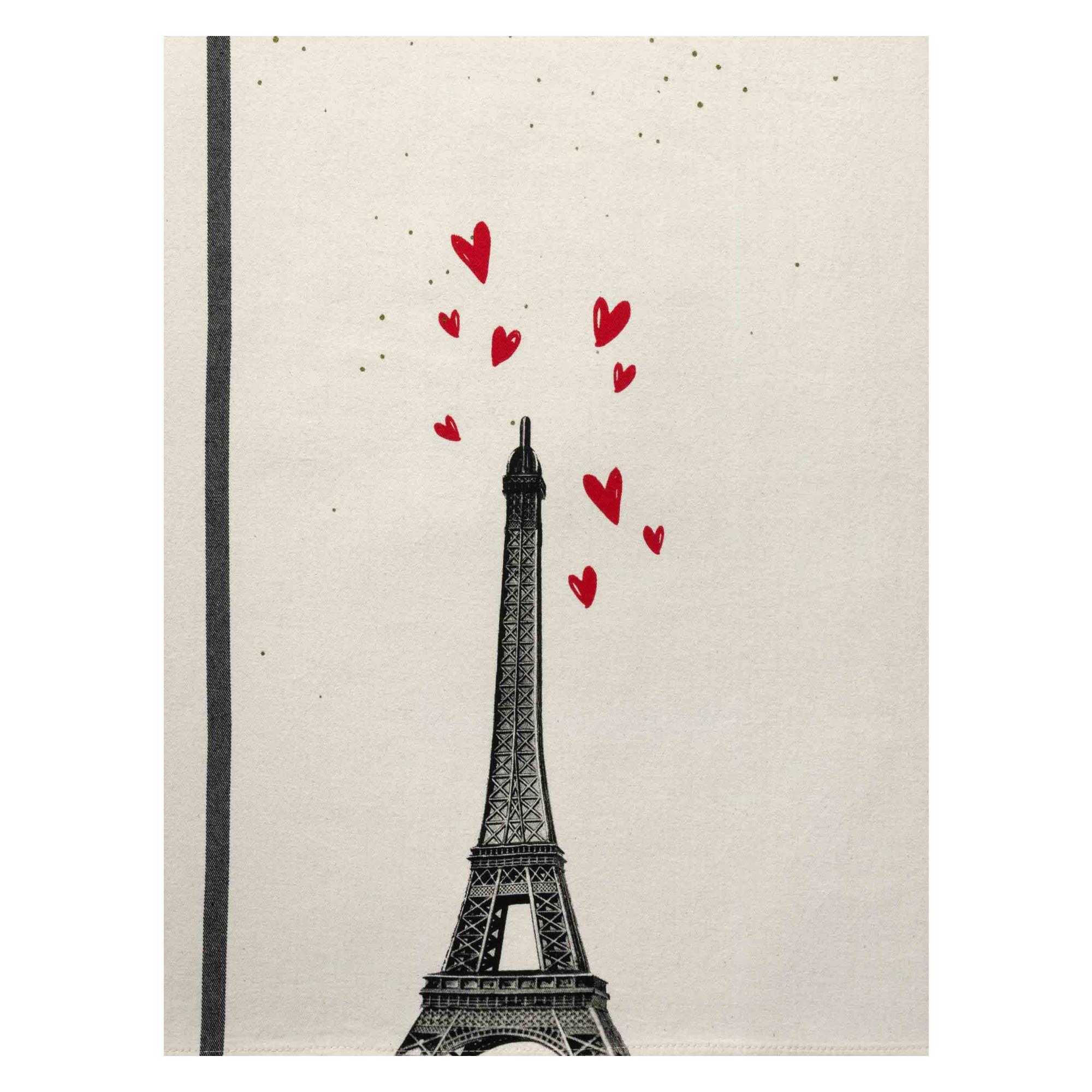 Torchon Eiffel Cœurs