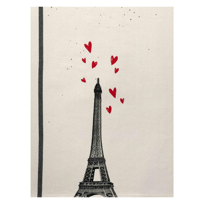 Torchon Eiffel Cœurs