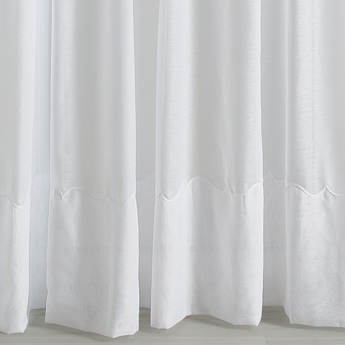 Voilage Poly-lin brodé Cornely - Blanc