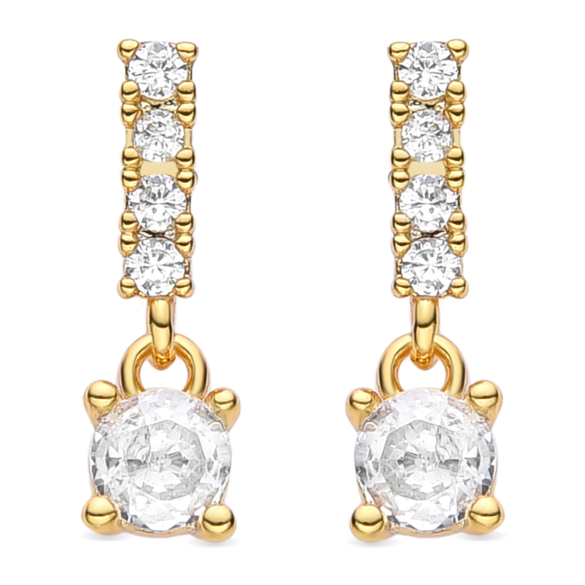 Pendientes de Circonita Brillante acabados en oro amarillo de 18K