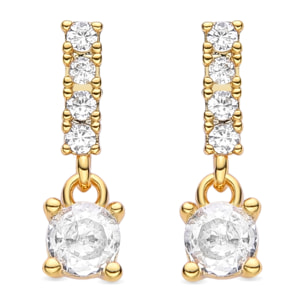 Pendientes de Circonita Brillante acabados en oro amarillo de 18K