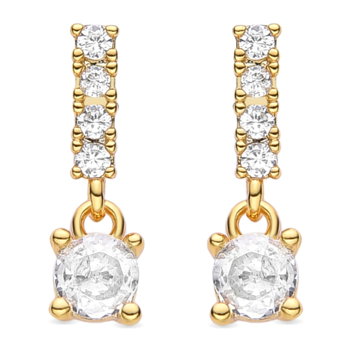 Pendientes de Circonita Brillante acabados en oro amarillo de 18K