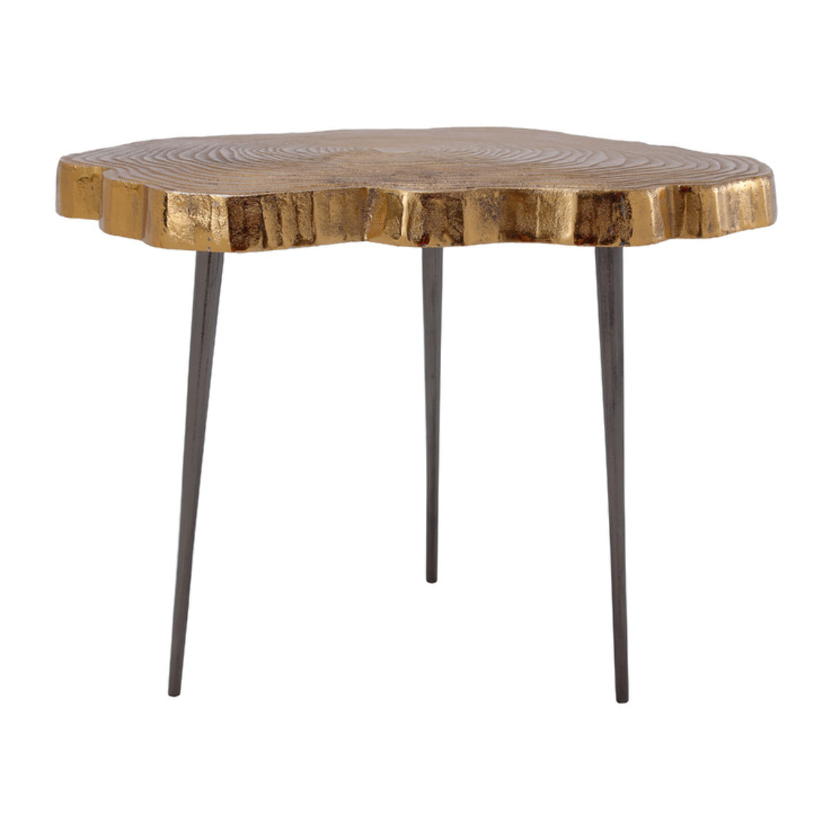Tavolino Wood Art 225 in alluminio finitura oro