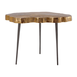 Tavolino Wood Art 225 in alluminio finitura oro