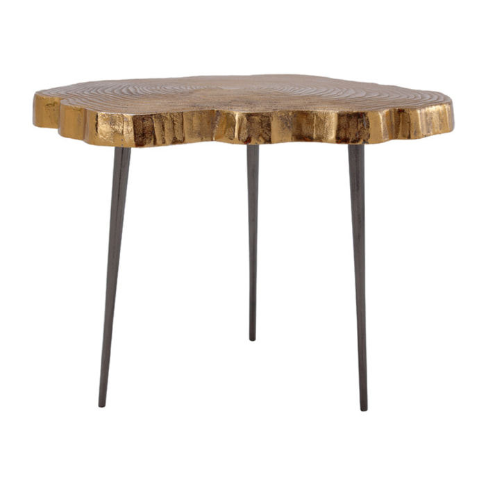 Tavolino Wood Art 225 in alluminio finitura oro