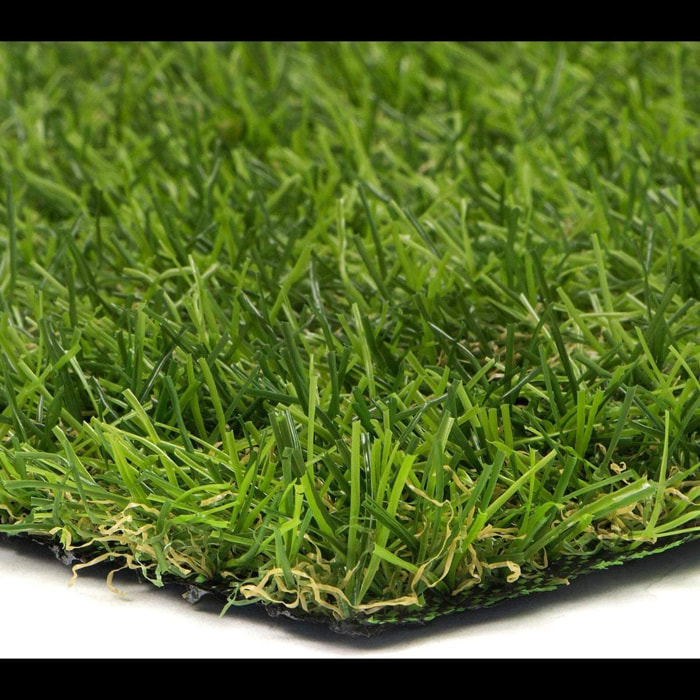 Prato Sintetico Manto Erboso Erba Finta Realistica Giardino 4 Sfumature di Colore Tappeto Erboso Sintetico Anti UV Atossico Drenante 20mm 1x10mt 10mq