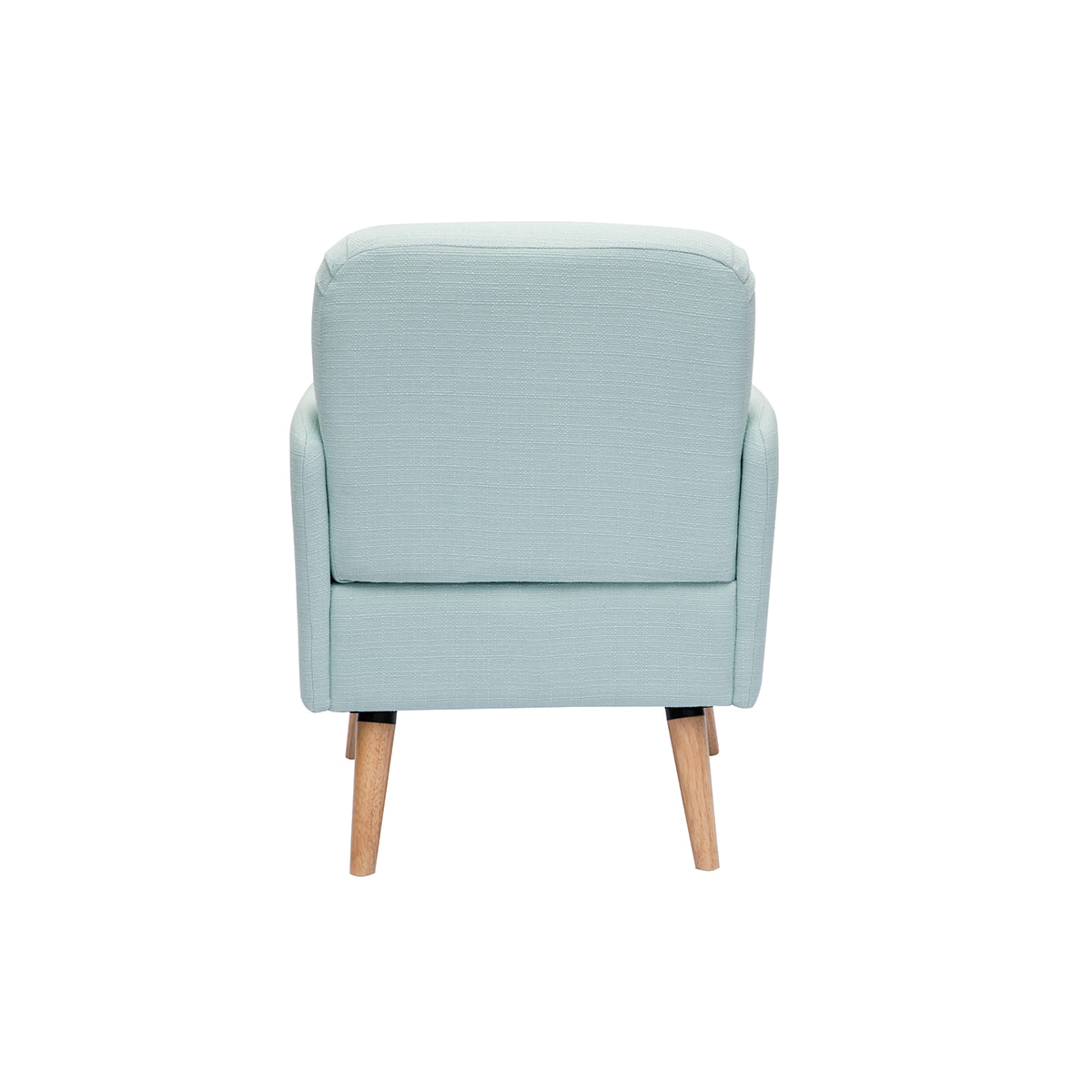 Fauteuil scandinave en tissu menthe à l'eau et bois clair ISKO