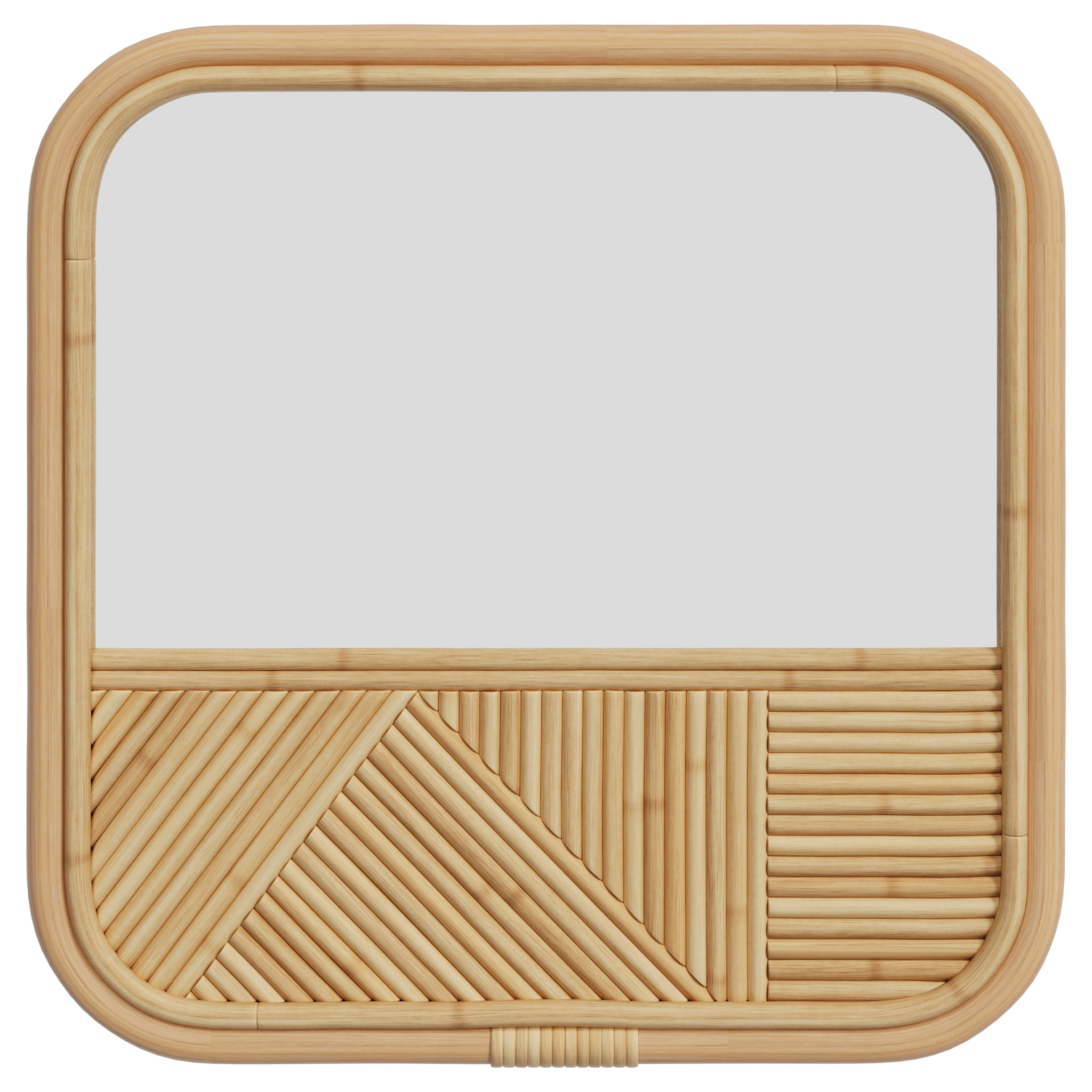 Miroir carré en rotin 40,5 cm - Bolio
