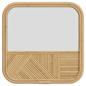 Miroir carré en rotin 40,5 cm - Bolio