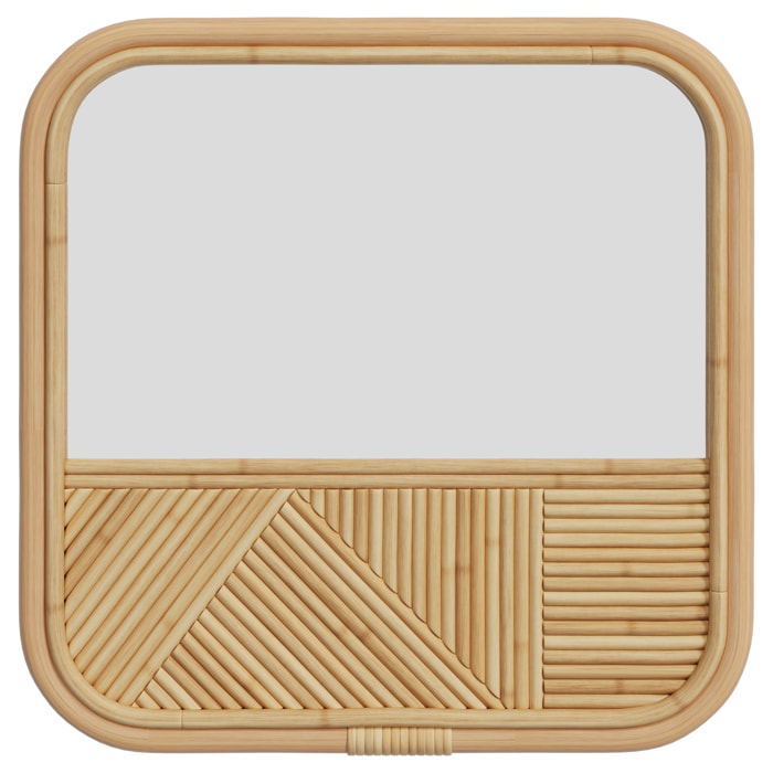 Miroir carré en rotin 40,5 cm - Bolio