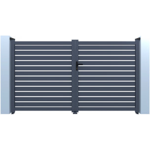 Portail aluminium semi ajouré "Julien" - 300 x 140 cm - Gris