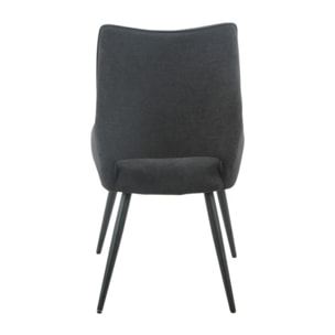 Chaise en lin avec pieds fins en métal noir - CHICAGO