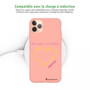 Coque iPhone 11 Pro Silicone Liquide Douce corail Atteindre les étoiles La Coque Francaise.