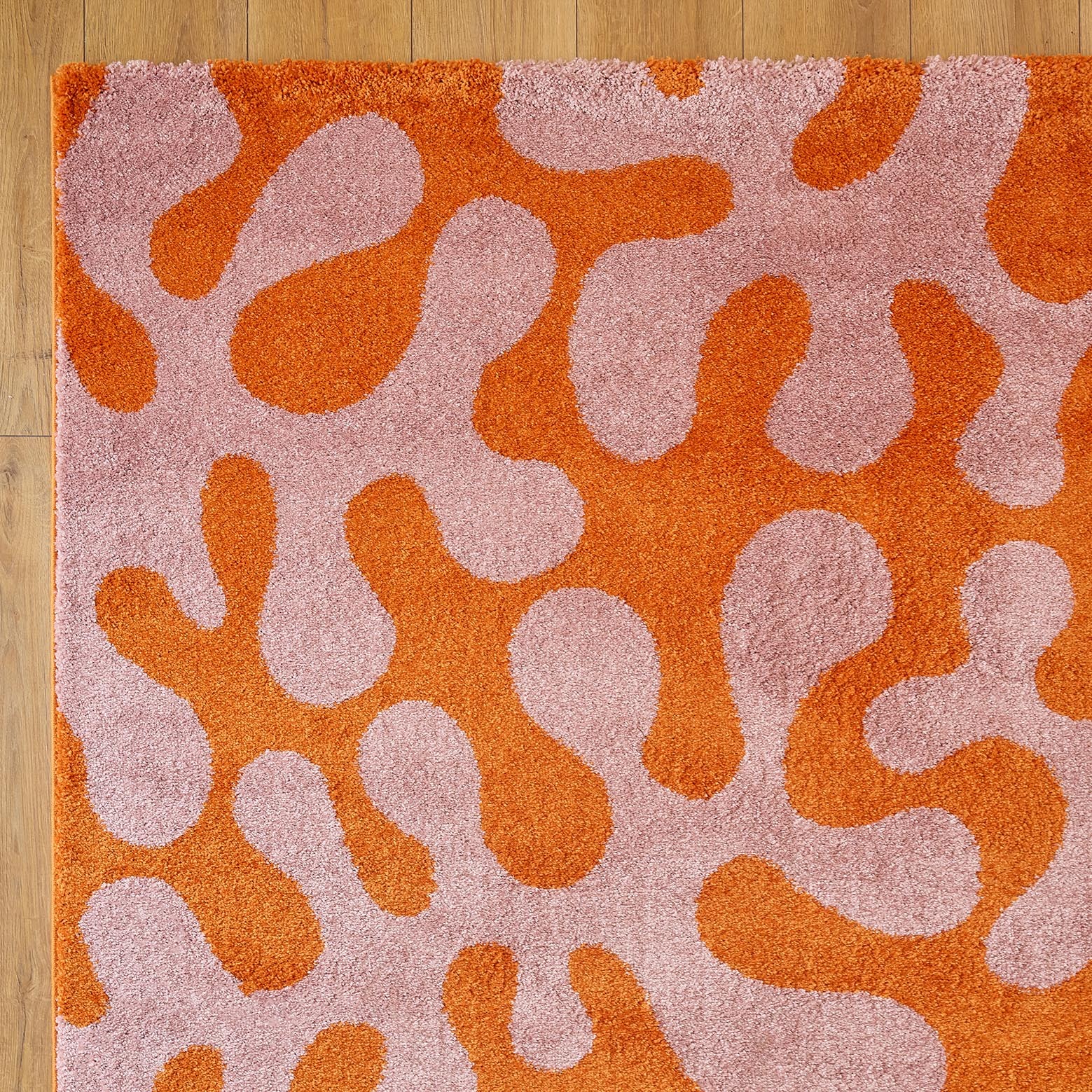 GROOVY - Tapis rétro coloré à motif abstrait - Confortable et moelleux - Rose