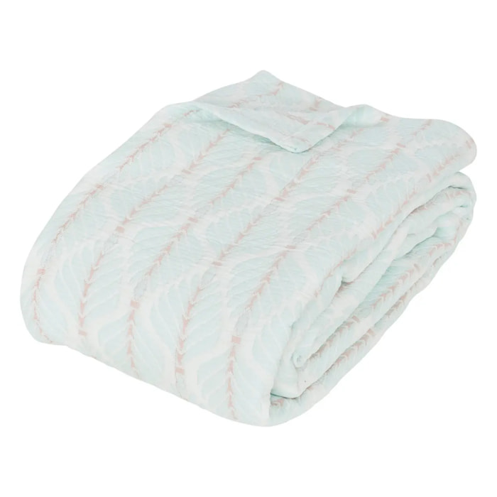 Dessus de lit "Wild" jacquard bleu clair 240x260cm