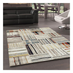 tapis chambre 80x150 tissé beige rectangle motif berbère MO 83