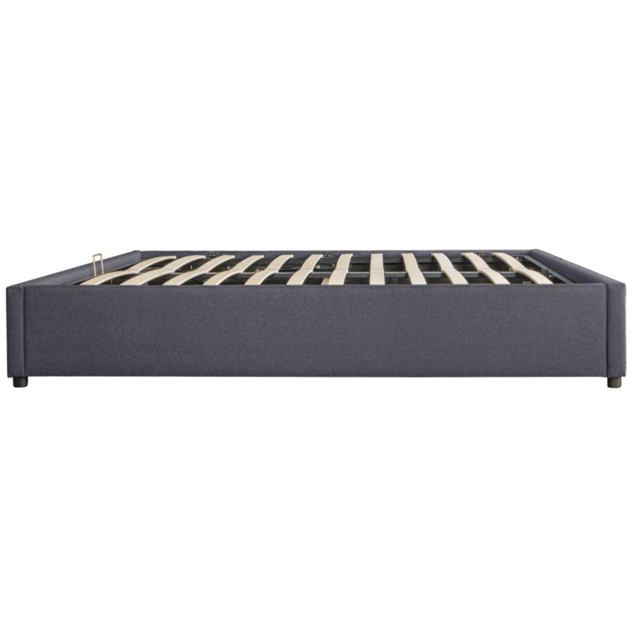 Lit coffre avec sommier Otto - Gris - Tissu