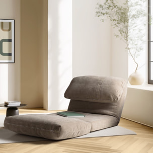 ANGELE - Chauffeuse 1 place multi-position en tissu couleur taupe