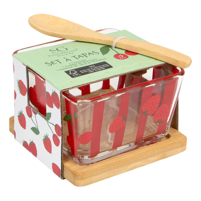 Set apéritif 3 coupelles Fruity