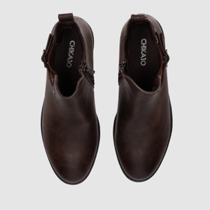 Botines de Piel Sintética - Marron - Tacón: 6 cm