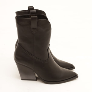 STIVALETTO TEXANO LISCIO NERO
