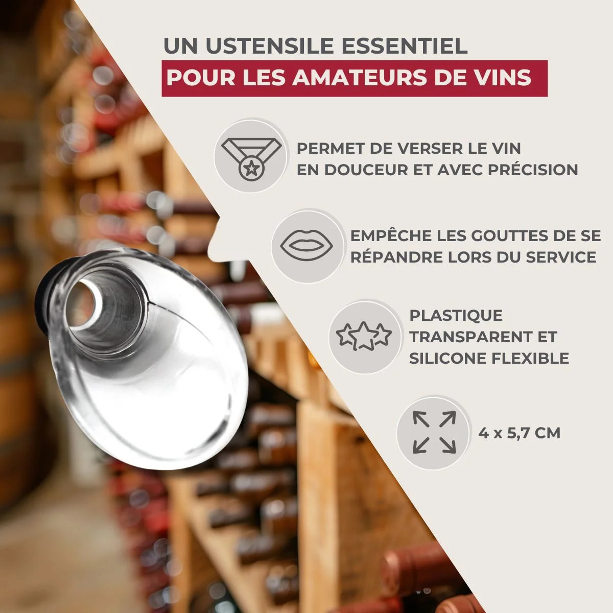 Lot de 2 becs verseurs anti-goutte pour bouteilles Fackelmann Bar Concept