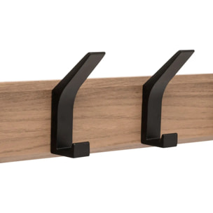 Patère Ziny 4 têtes L45cm bois clair noir