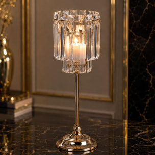 Portatealightcon decori cristallo - Pezzi 1 - ORO - Bianchi Dino SpA