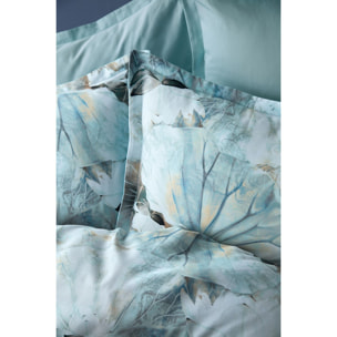 Parure housse de couette et taies oreiller 100% Satin de Coton imprimé