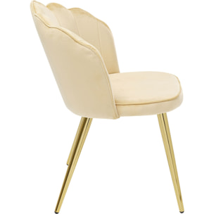 Chaise Princess velours beige et dorée Kare Design