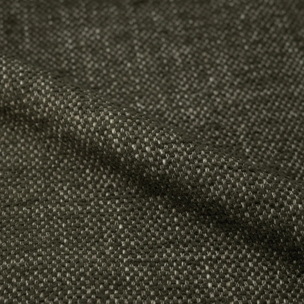 Lot de 2 chaises en tissu texturé vert kaki, pieds en métal - Aura