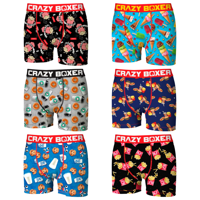 Pack 6 calzoncillos Crazy Boxer Naturaleza para hombre