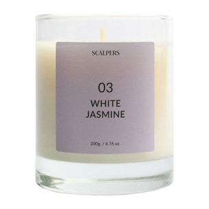 Vela aromática 200gr aroma jazmín blanco scalpers