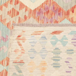 Tapis kilim géométrique, tissé plat en laine, VADOSET
