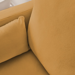 Canapé 3 places pieds métal velours côtelé BJORN