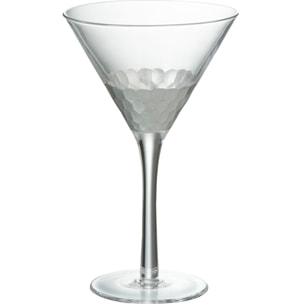 J-Line verre à cocktail - verre - transparent/argent - 6 pcs