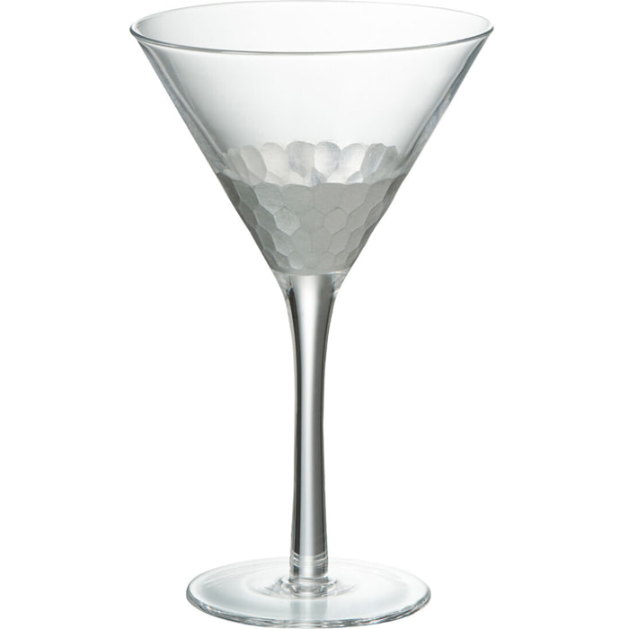 J-Line verre à cocktail - verre - transparent/argent - 6 pcs