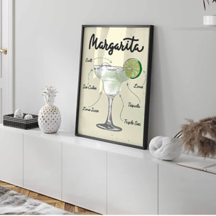 Affiche encadrée cocktail Margarita Affiche + cadre en métal - Noir