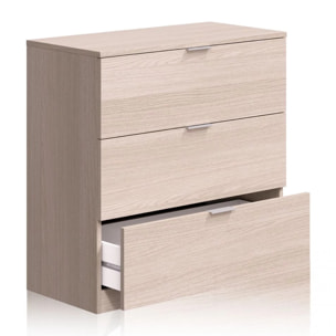 Cómoda de 3 cajones amplios y versátiles en roble 77x80 cm Andra Roble