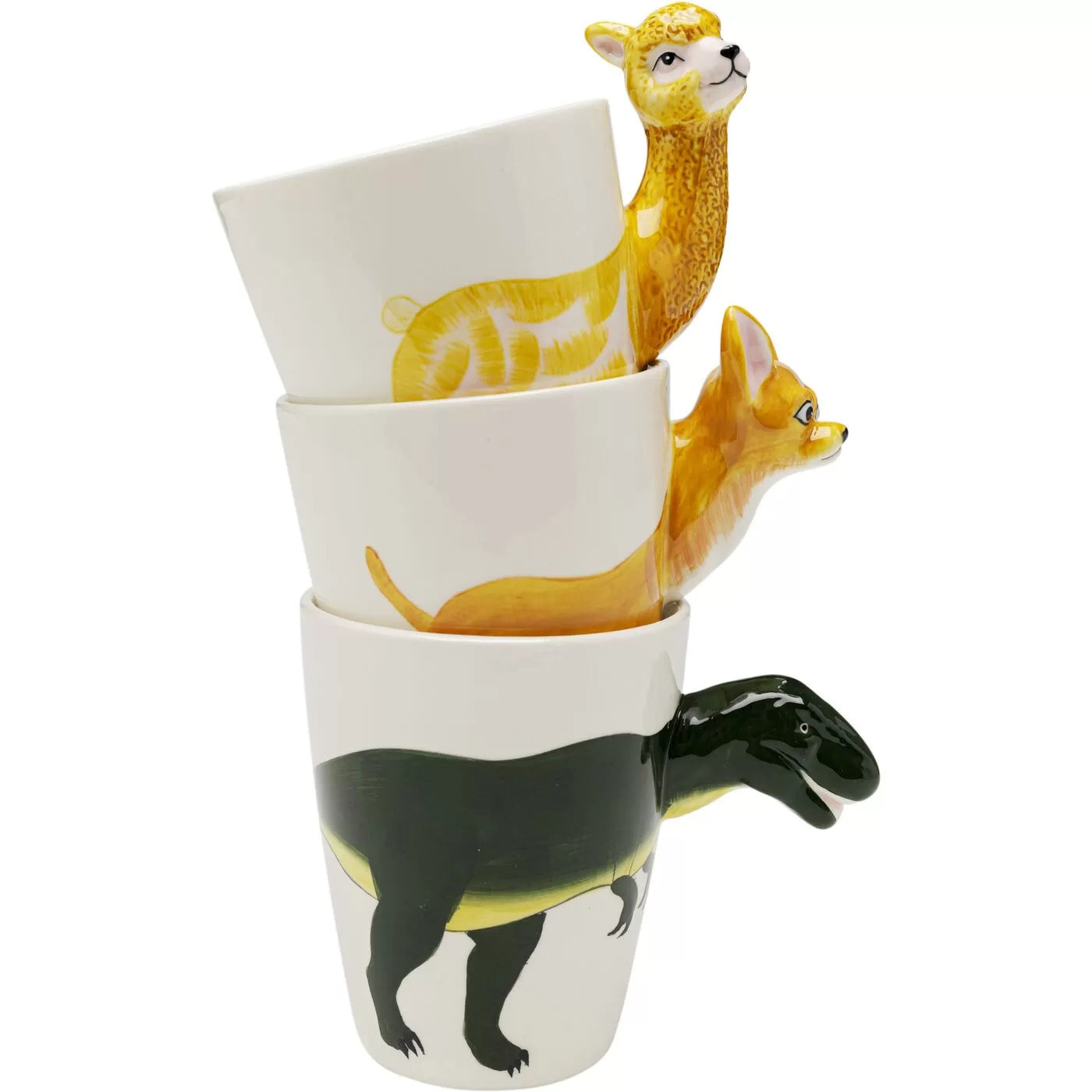 Mugs lama jaune set de 4 Kare Design