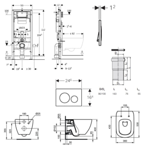 Duofix pack WC bâti-support + WC suspendu sans bride Ideal Standard avec abattant SoftClose + plaque (GEDTEBMA01-FR)