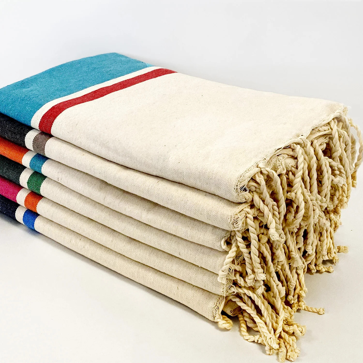 Fouta plate traditionnelle Bleu 100x200 190g/m² - Helios Lake