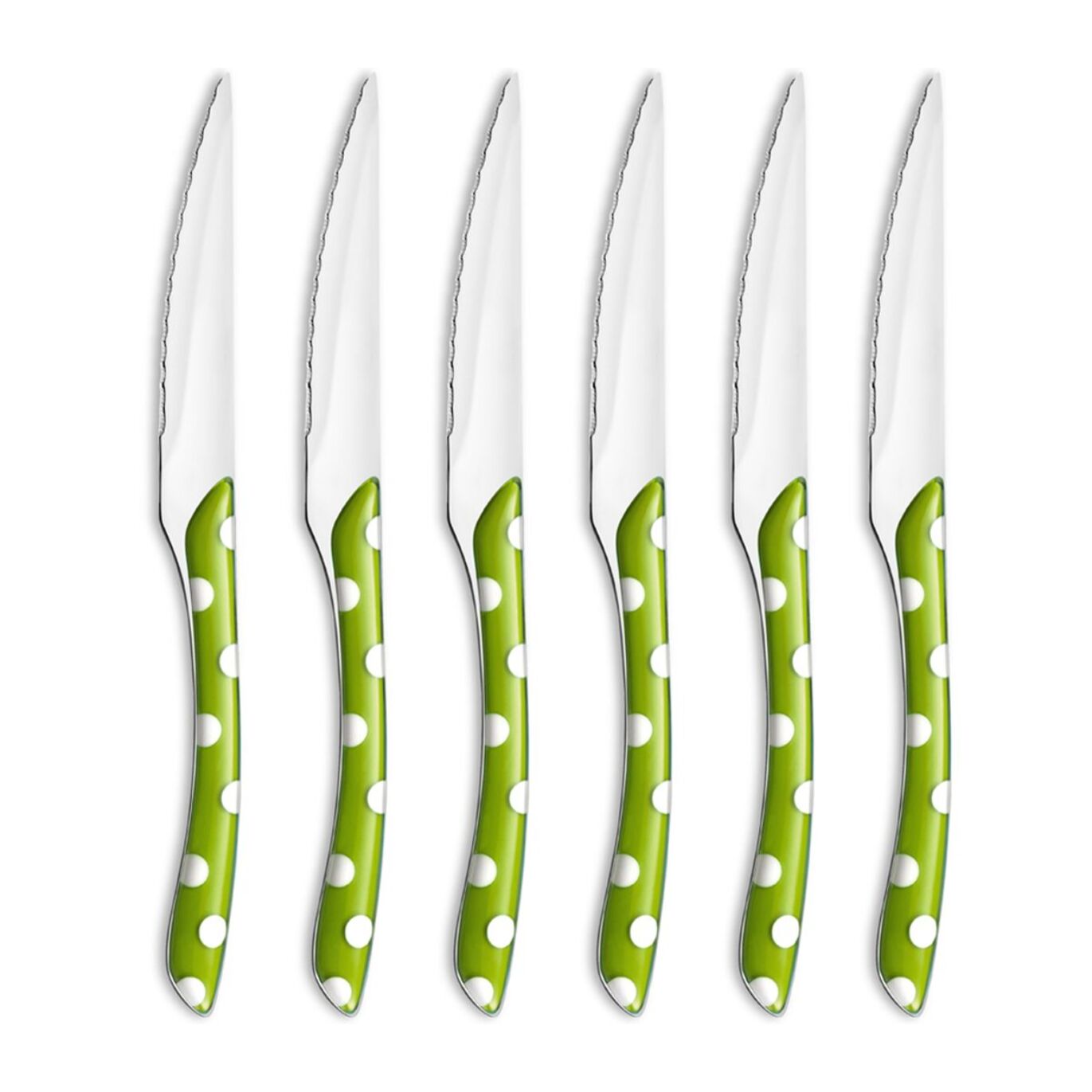 Solstice Lunares Verde Oliva - Set de 6 cuchillos para carne