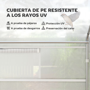 Invernadero de Exterior 4x3x2 m Invernadero de Túnel con 2 Ventanas Cubierta de PE Anti-UV y 1 Puerta Enrollable con Cremallera Invernadero para Jardín Patio