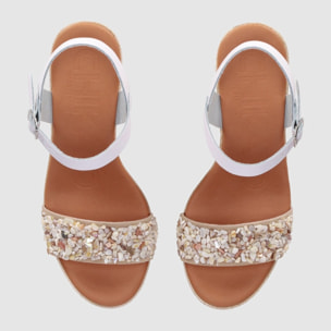 Sandalias de Piel - Blanco - Tacón: 5 cm