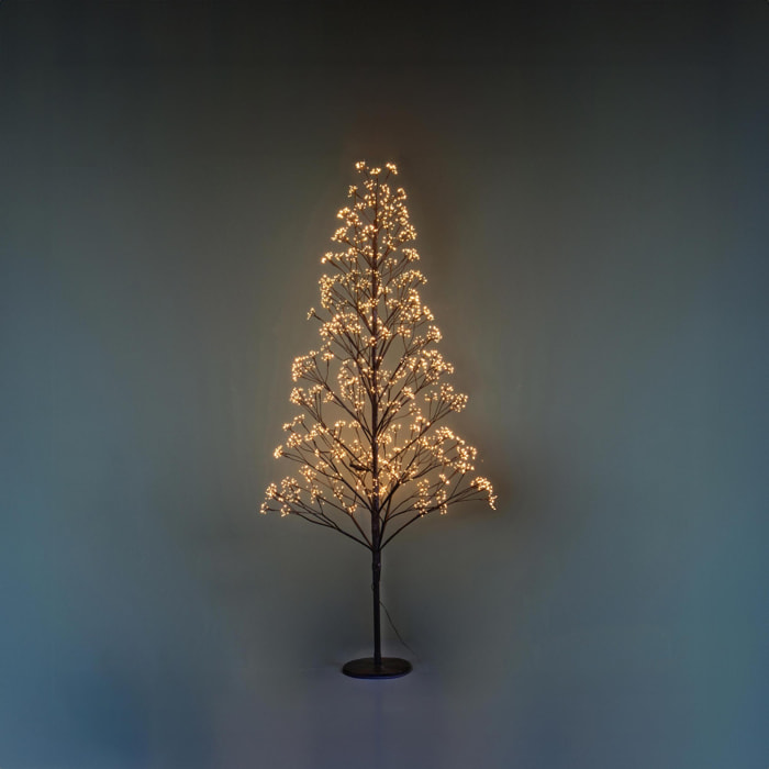 Abete artificiale Flower con 1000 Led da esterno - Pezzi 1 - Colore Giallo - 16,5x120Hx16,5cm - Bianchi Dino