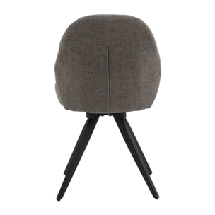 Set di 2 sedie girevoli ZENNENDAL in tessuto grigio e gambe in metallo nero